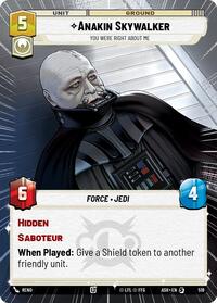 Anakin Skywalker - You Were Right About Me (Hyperspace) - Star Wars: Unlimited Ashes of the Empire trading card
