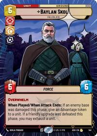 Baylan Skoll - Fallen Jedi (Hyperspace Foil) - Star Wars: Unlimited Ashes of the Empire trading card