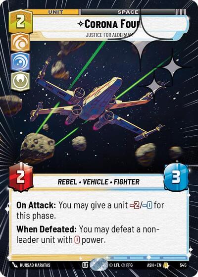 Corona Four - Justice for Alderaan (Hyperspace Foil) card