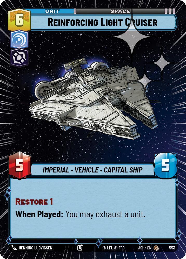 スターウォーズカード Reinforcing Light Cruiser (Hyperspace Foil) - Ashes of the Empire