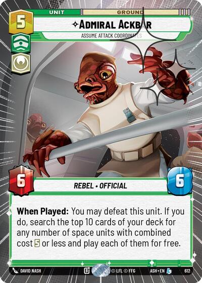 Admiral Ackbar - Assume Attack Coordinates (Hyperspace Foil) card