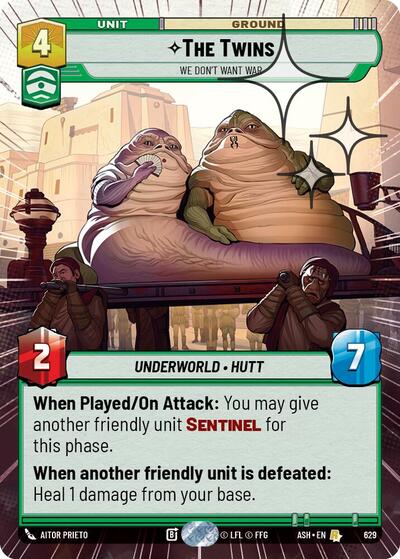 The Twins - We Don't Want War (Hyperspace Foil) card