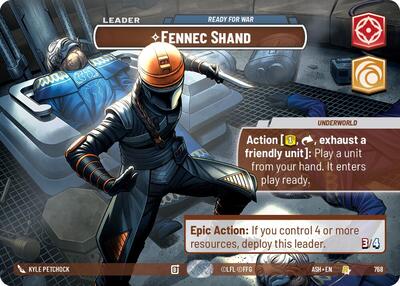 Fennec Shand - Ready for War (Showcase) Ashes of the Empire Rare Star Wars Unlimited card — value and price