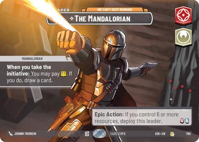 The Mandalorian - We Can't Keep Running (Showcase) Ashes of the Empire Rare Star Wars Unlimited card — value and price