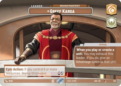 Greef Karga - Gracious Magistrate (Showcase) Ashes of the Empire card price