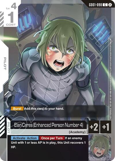 Elan Ceres (Enhanced Person Number 4) (Store Tournament Participation Pack 05) Gundam Promotional Cards Common Gundam card — value and price