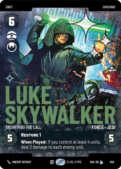Luke Skywalker - Answering the Call (Prestige Foil) card