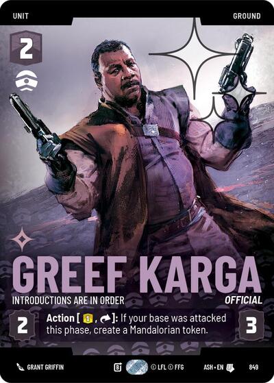 Greef Karga - Introductions are in Order (Prestige Foil) card