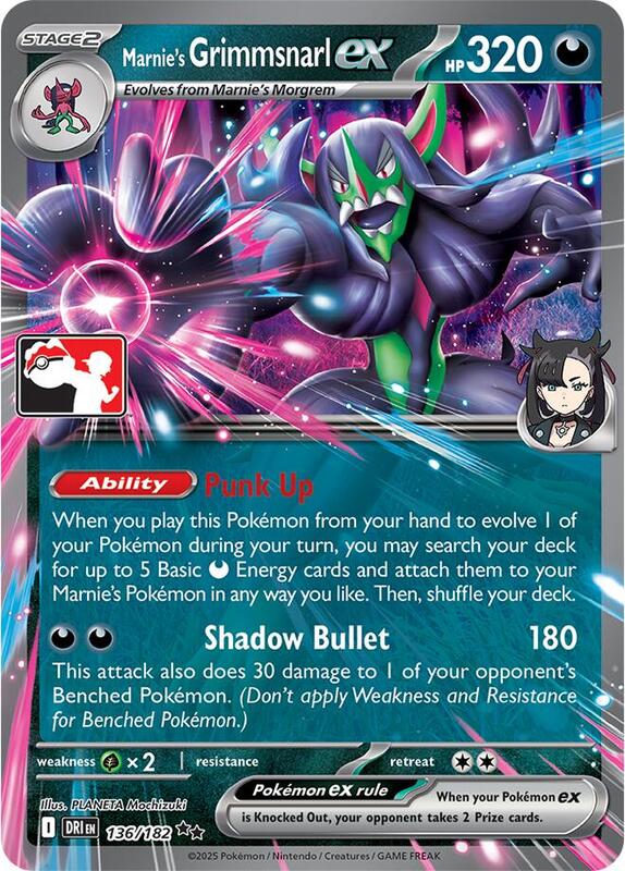 Marnie's Grimmsnarl ex 136/182 from Prize Pack Series Cards