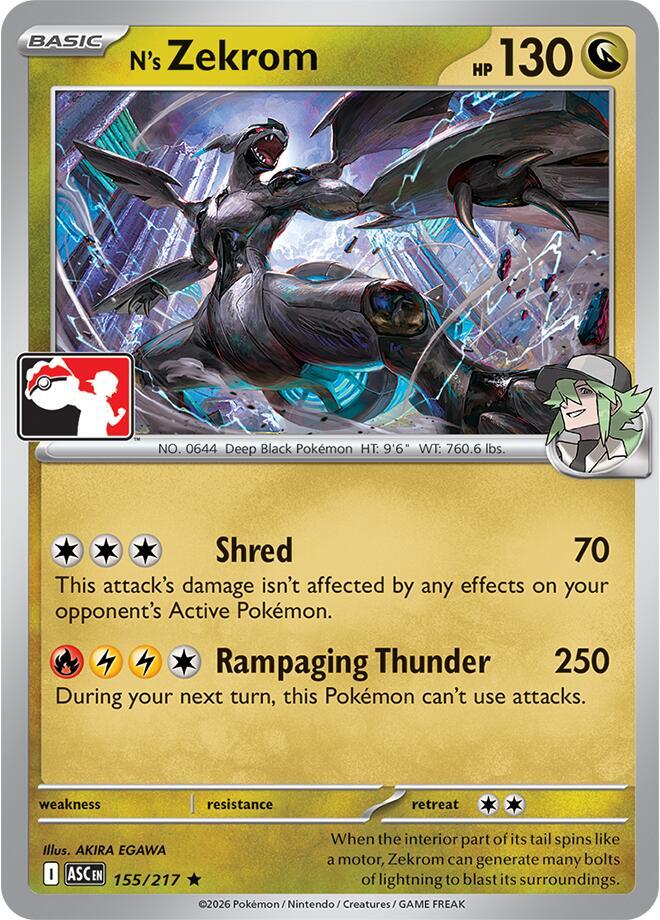 N's Zekrom - 155/217 - Prize Pack Series Cards - Pokemon