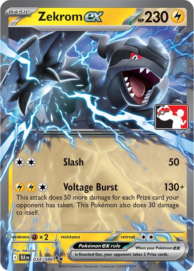 Zekrom ex - 034/086 (Right Stamp) - Prize Pack Series Cards