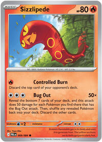 Sizzlipede #009/084 from ME05: Pitch Black pre-release Pokemon card image