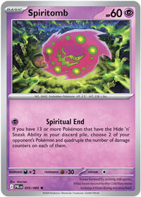 Spiritomb #035/084 from ME05: Pitch Black pre-release Pokemon card image
