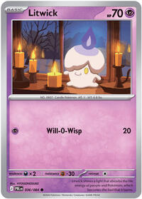 Litwick #036/084 from ME05: Pitch Black pre-release Pokemon card image