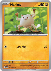 Mankey #042/084 from ME05: Pitch Black pre-release Pokemon card image