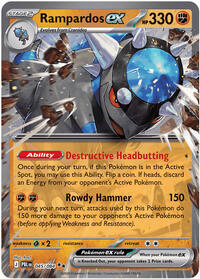 Rampardos ex #045/084 from ME05: Pitch Black pre-release Pokemon card image