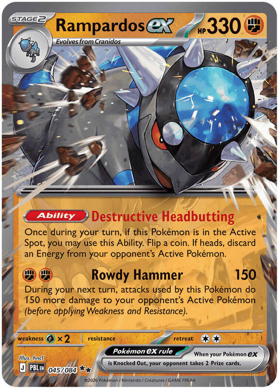 Rampardos ex 045/084 from ME05: Pitch Black