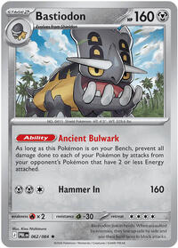 Bastiodon #062/084 from ME05: Pitch Black pre-release Pokemon card image