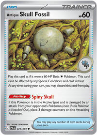 Antique Skull Fossil #073/084 from ME05: Pitch Black pre-release Pokemon card image