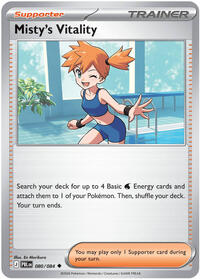 Misty's Vitality #080/084 from ME05: Pitch Black pre-release Pokemon card image
