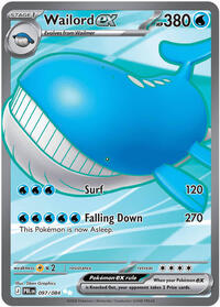 Wailord ex #097/084 from ME05: Pitch Black pre-release Pokemon card image