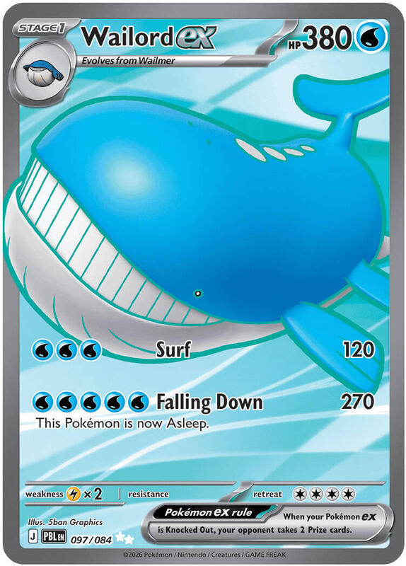 Wailord ex 097/084 from ME05: Pitch Black