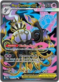 Mega Chandelure ex #099/084 from ME05: Pitch Black pre-release Pokemon card image