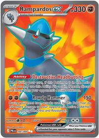 Rampardos ex #100/084 from ME05: Pitch Black pre-release Pokemon card image