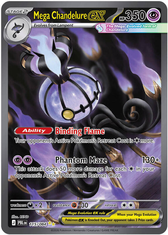 Mega Chandelure ex 115/084 from ME05: Pitch Black