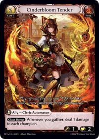 Cinderbloom Tender (Curio Foil) - Grand Archive TCG Supporter Pack 4 trading card