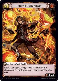 Fiery Interference (Curio Foil) - Grand Archive TCG Supporter Pack 4 trading card