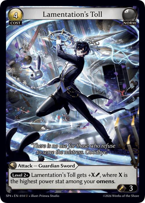 Lamentation's Toll (Curio Foil) - Supporter Pack 4 - Grand Archive