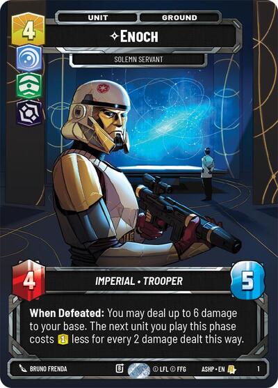 Enoch - Solemn Servant Ashes of the Empire - Weekly Play Promos Rare Star Wars Unlimited card — value and price
