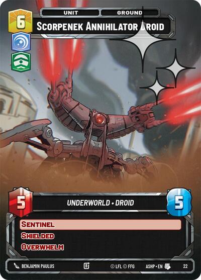 Scorpenek Annihilator Droid (Foil) Ashes of the Empire - Weekly Play Promos Uncommon Star Wars Unlimited card — value and price