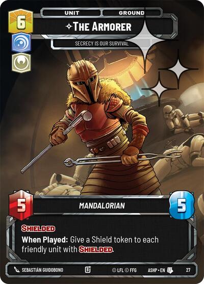 The Armorer - Secrecy is Our Survival (Foil) Ashes of the Empire - Weekly Play Promos Uncommon Star Wars Unlimited card — value and price