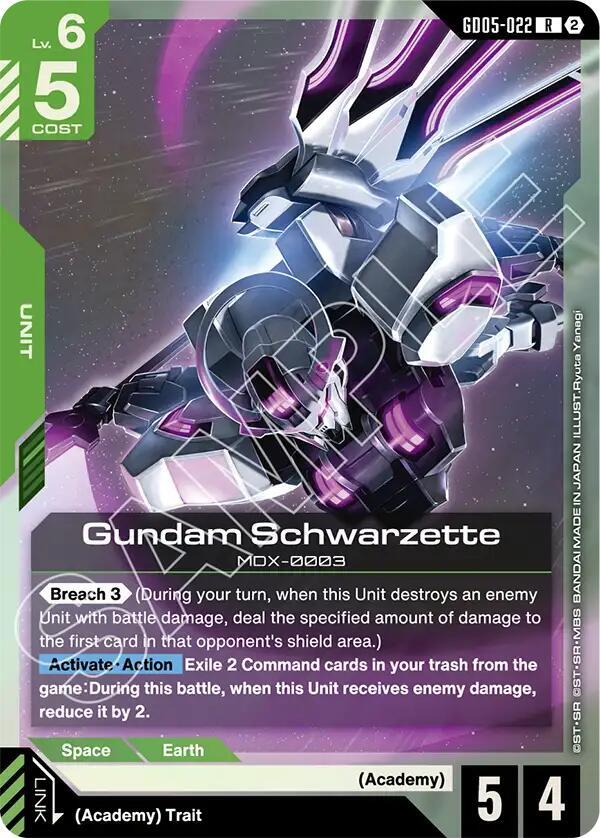 Gundam Schwarzette GD05-022 card