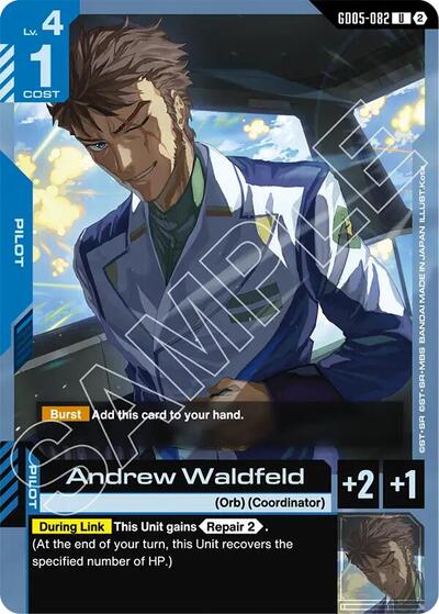 Andrew Waldfeld Freedom Ascension Uncommon Gundam card — value and price