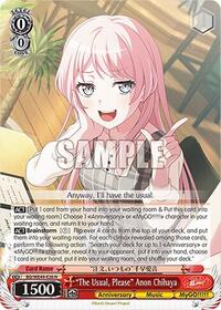 "The Usual, Please" Anon Chihaya