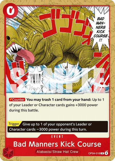 Carta Bad Manners Kick Course del set Starter Deck 31: RED Monkey.D.Luffy