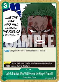 Luffy Is the Man Who Will Become the King of Pirates!!! - One Piece Card Game Starter Deck 32: GREEN Roronoa Zoro trading card
