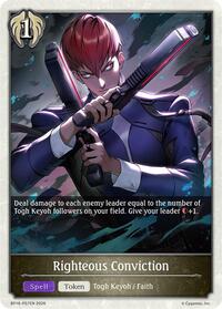 Righteous Conviction - P57EN (Foil) - Shadowverse Evolve BP18: Neometropolis trading card