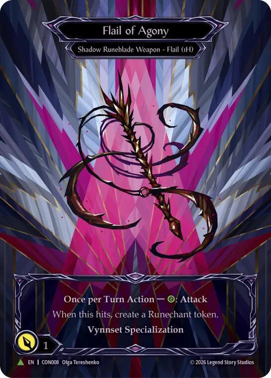 マジック：ザ・ギャザリング Vynnset Flail of Agony cold foil CF Flail of Agony (Marvel) - CON008 - Flesh and Blood: Promo Cards