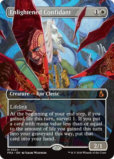 Enlightened Confidant (Borderless) from FRA #321, Magic: The Gathering card