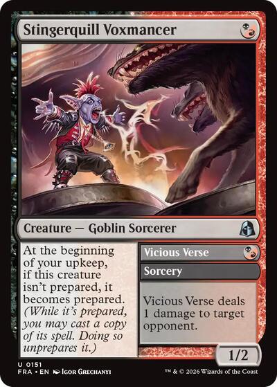 Stingerquill Voxmancer from FRA #151, Magic: The Gathering card
