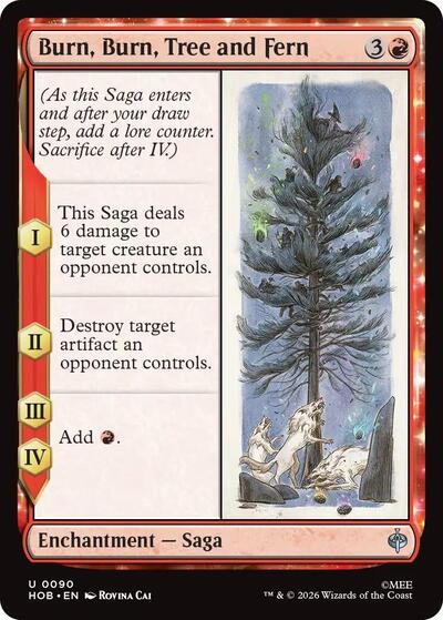 Burn, Burn, Tree and Fern from HOB #90, Magic: The Gathering card