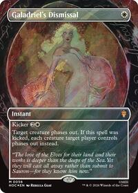 Galadriel's Dismissal (Borderless) (Surge Foil) - Magic: The Gathering The Hobbit: Eternal-Legal trading card