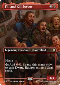 Fili and Kili, Joyous (Borderless) - Magic: The Gathering The Hobbit: Eternal-Legal trading card