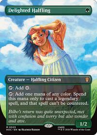 Delighted Halfling (Borderless) - Magic: The Gathering The Hobbit: Eternal-Legal trading card