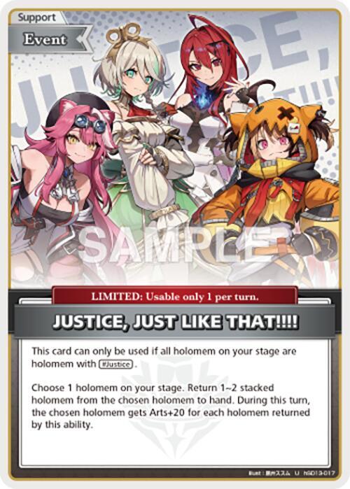 JUSTICE, JUST LIKE THAT!!!! (U)