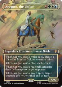 Aragorn, the Uniter (Borderless) (Surge Foil) - Magic: The Gathering The Hobbit: Eternal-Legal trading card